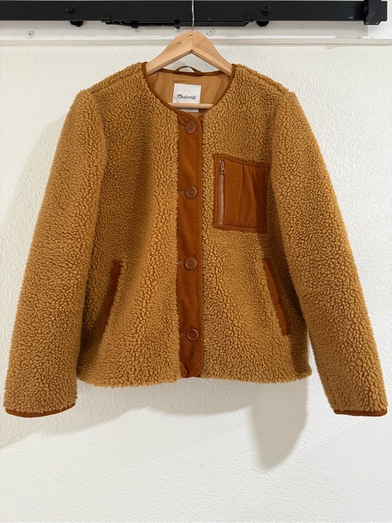 Madewell Jackets & Blazers - Madewell Tan Teddy Sherpa Button-Front Jacket